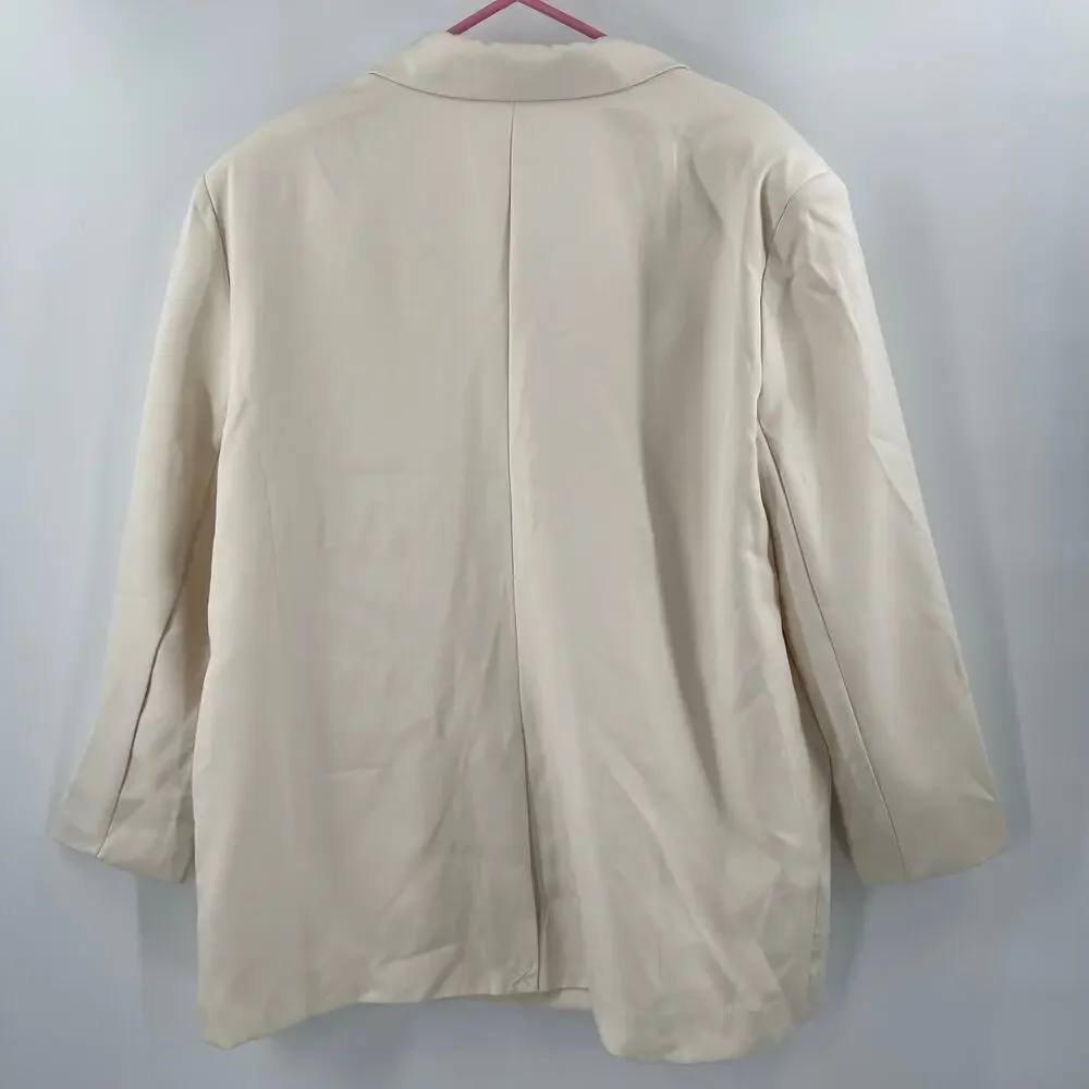 STEVE MADDEN Blazer Extra Large NWT Double Breasted Pristine Ivory Classic Work